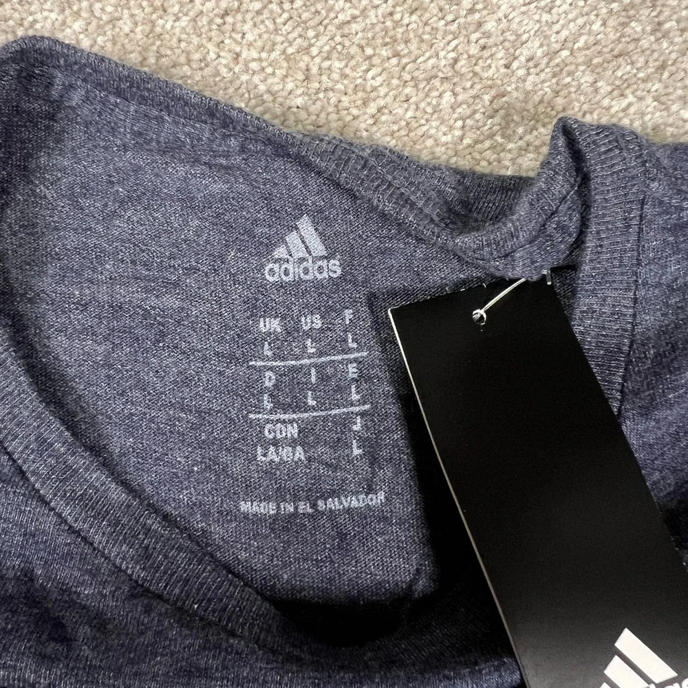 Adidas Mens Large Blue New York City FC Short‎ Sleeve Soccer Performance Tee NWT